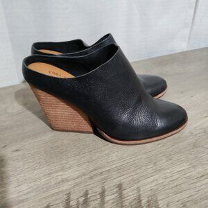 Kork-Ease Challis Black Leather  Clog Mules, Womens, Size 7.5